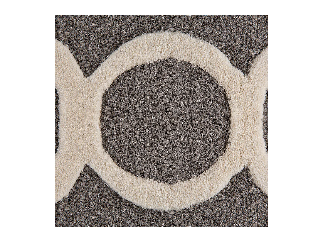 Teppich Wolle grau 140 x 200 cm marokkanisches Muster Kurzflor ZILE