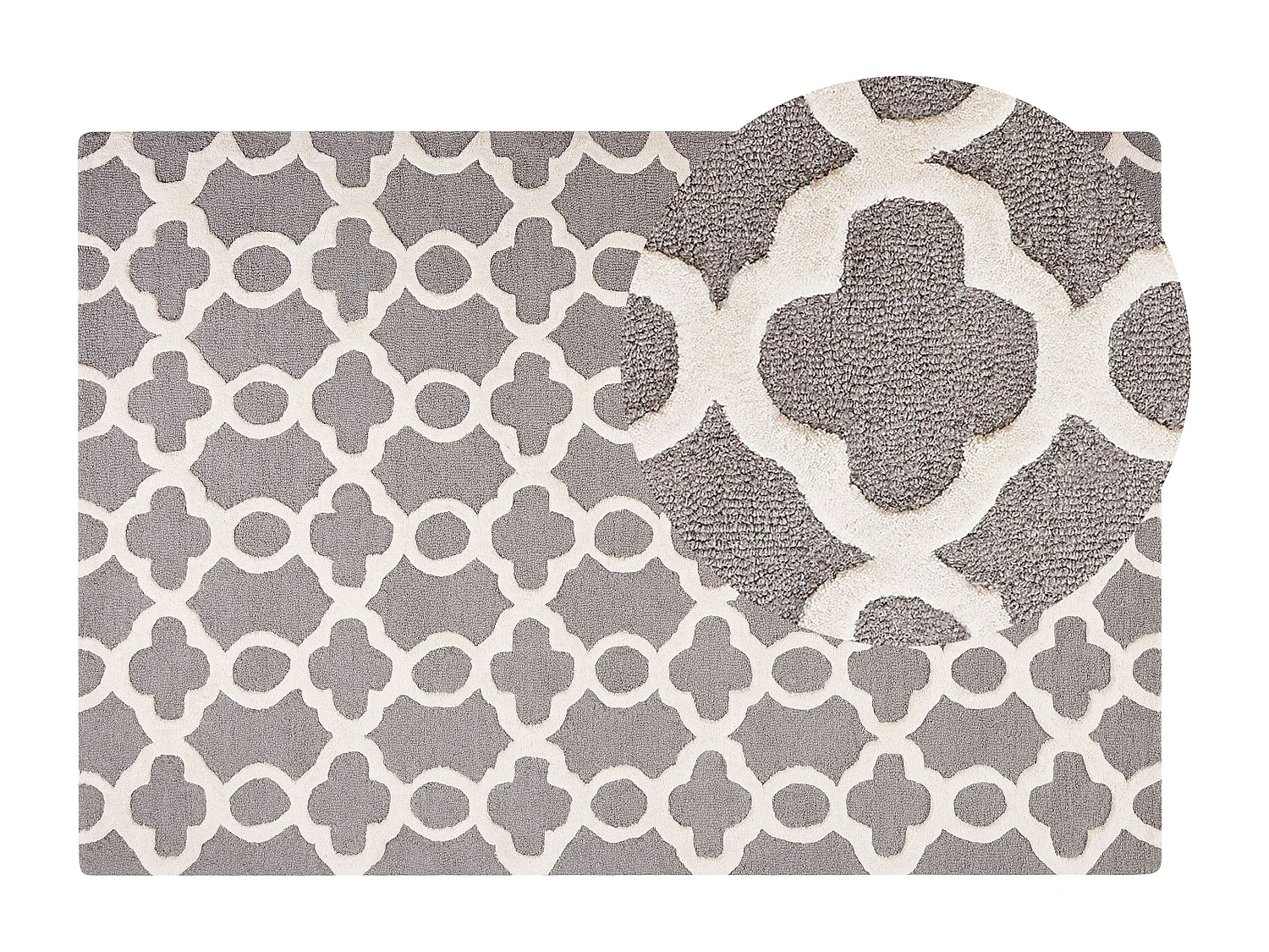 Vloerkleed wol grijs 140 x 200 cm ZILE