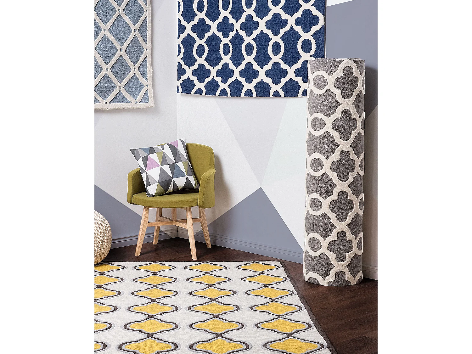 Tapis en coton et laine gris 140 x 200 cm ZILE