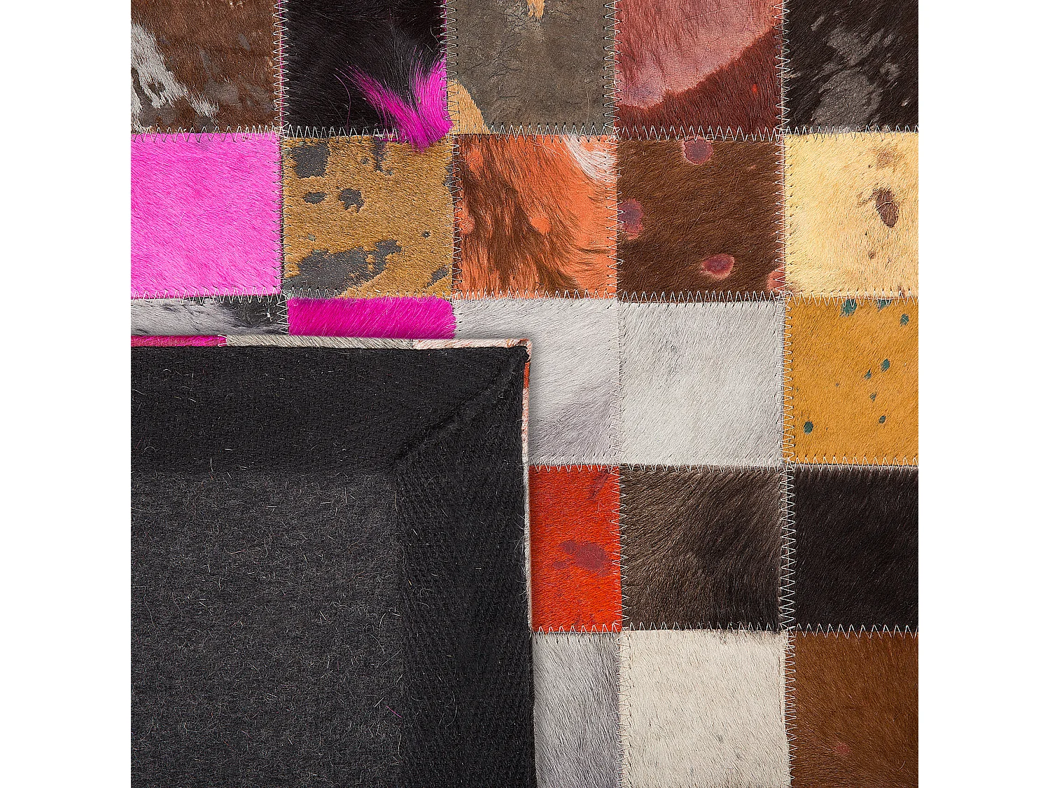 Tappeto in pelle 200 x 200 cm ENNE multicolore