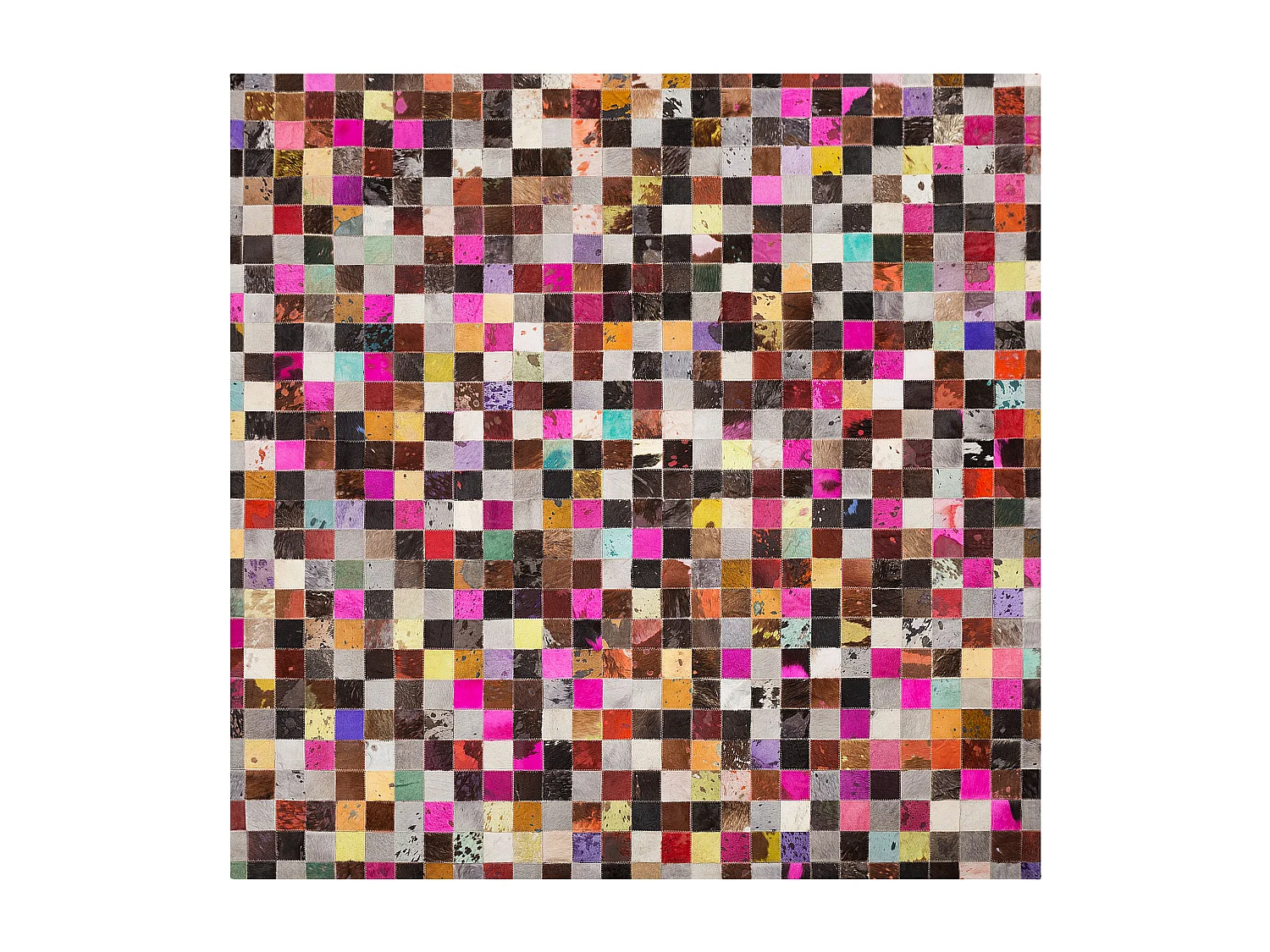 Tapis ENNE Multicolore 200 x 200 cm Cuir