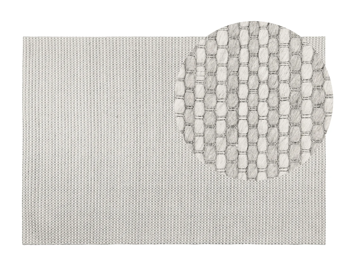 Vloerkleed wol lichtgrijs 140 x 200 cm KILIS