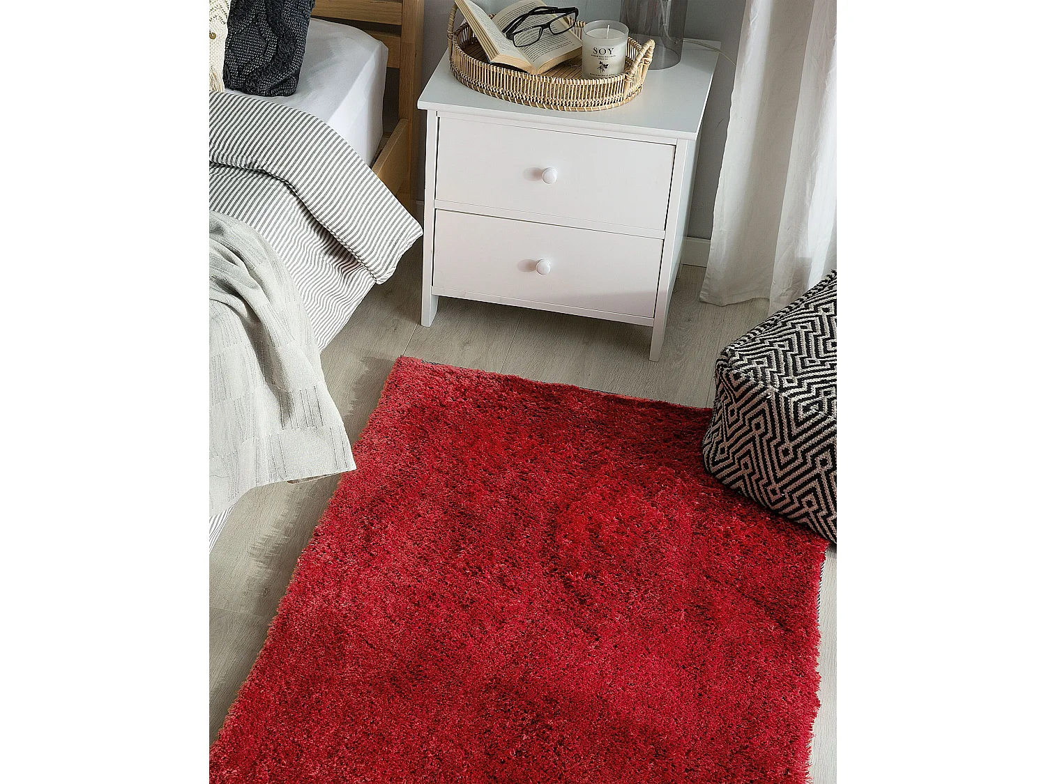 Vloerkleed polyester rood 80 x 150 cm EVREN