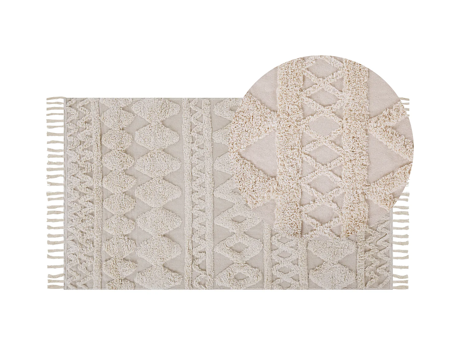Vloerkleed katoen beige 80 x 150 cm DIDIM