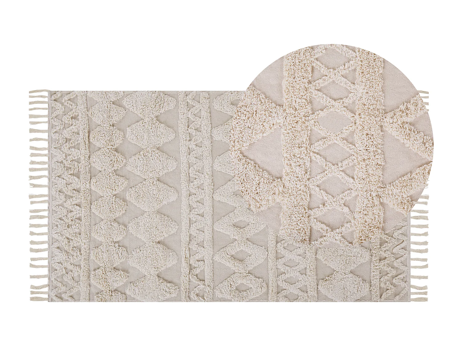 Vloerkleed katoen beige 80 x 150 cm DIDIM