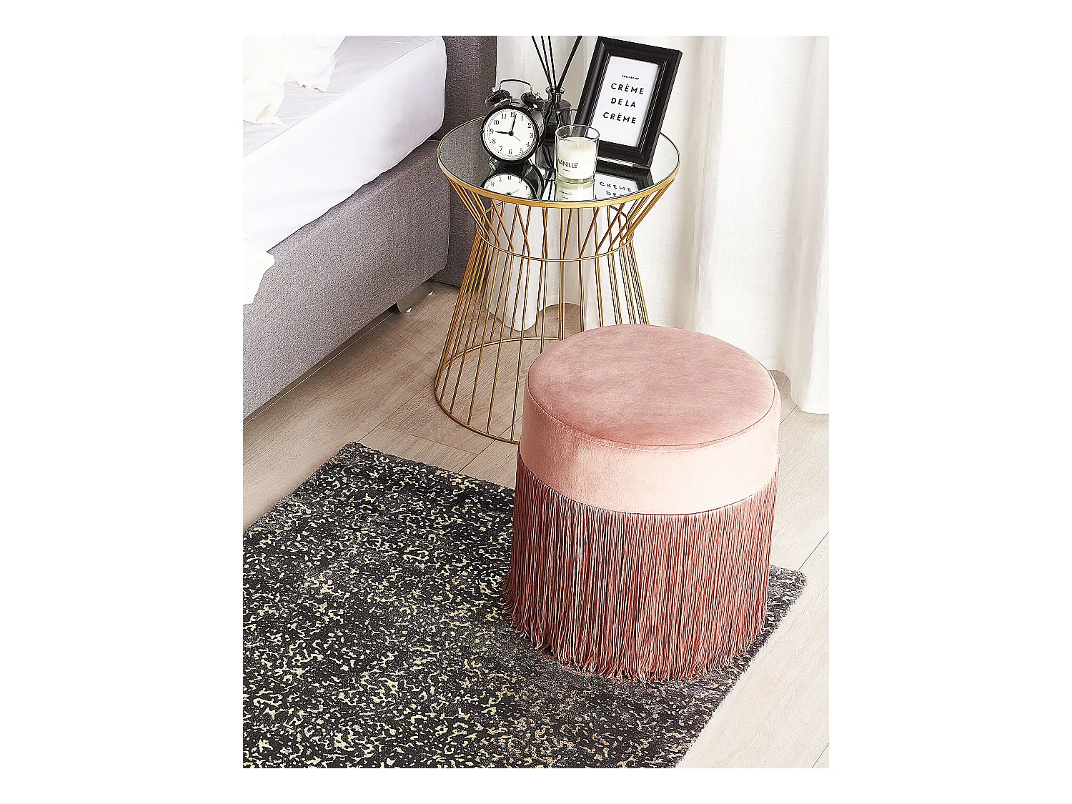 Moderner Teppich Dunkelgrau abstraktes Muster Gold Kurzflor 80x150cm Esel