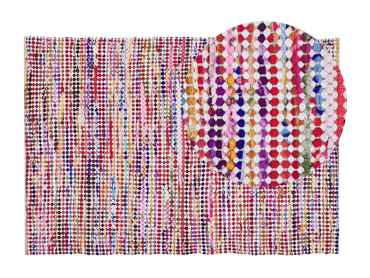 Vloerkleed katoen multicolor 140 x 200 cm BELEN