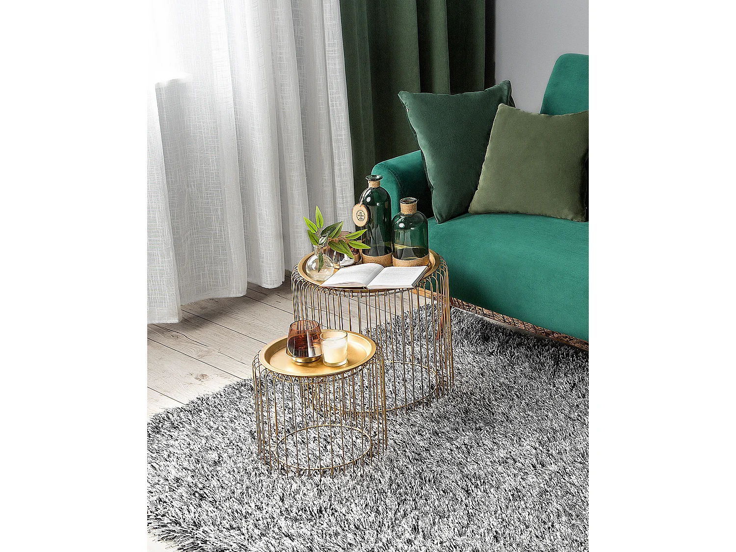 Vloerkleed polyester zwart/wit 160 x 230 cm CIDE