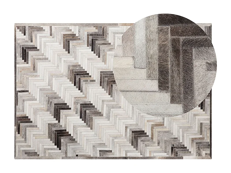 Tapis ARSUZ Gris 140 x 200 cm Cuir