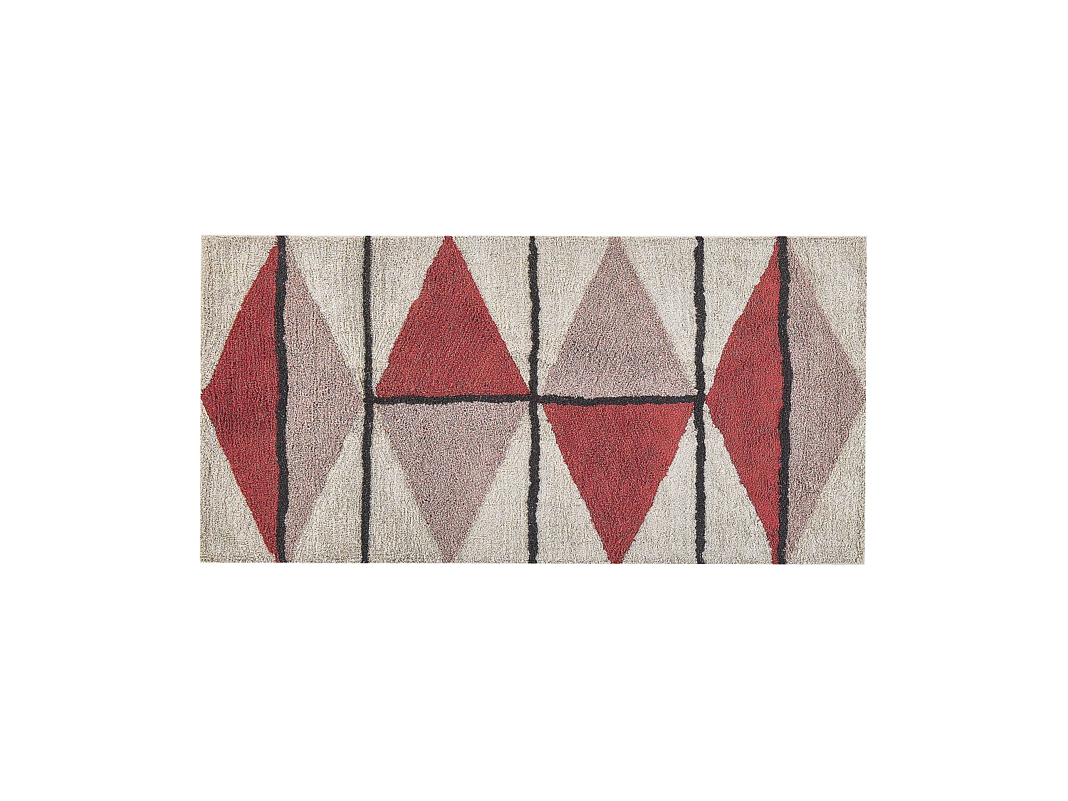 Teppich Baumwolle 80 x 150 cm mehrfarbig geometrisches Muster Kurzflor PURNIA