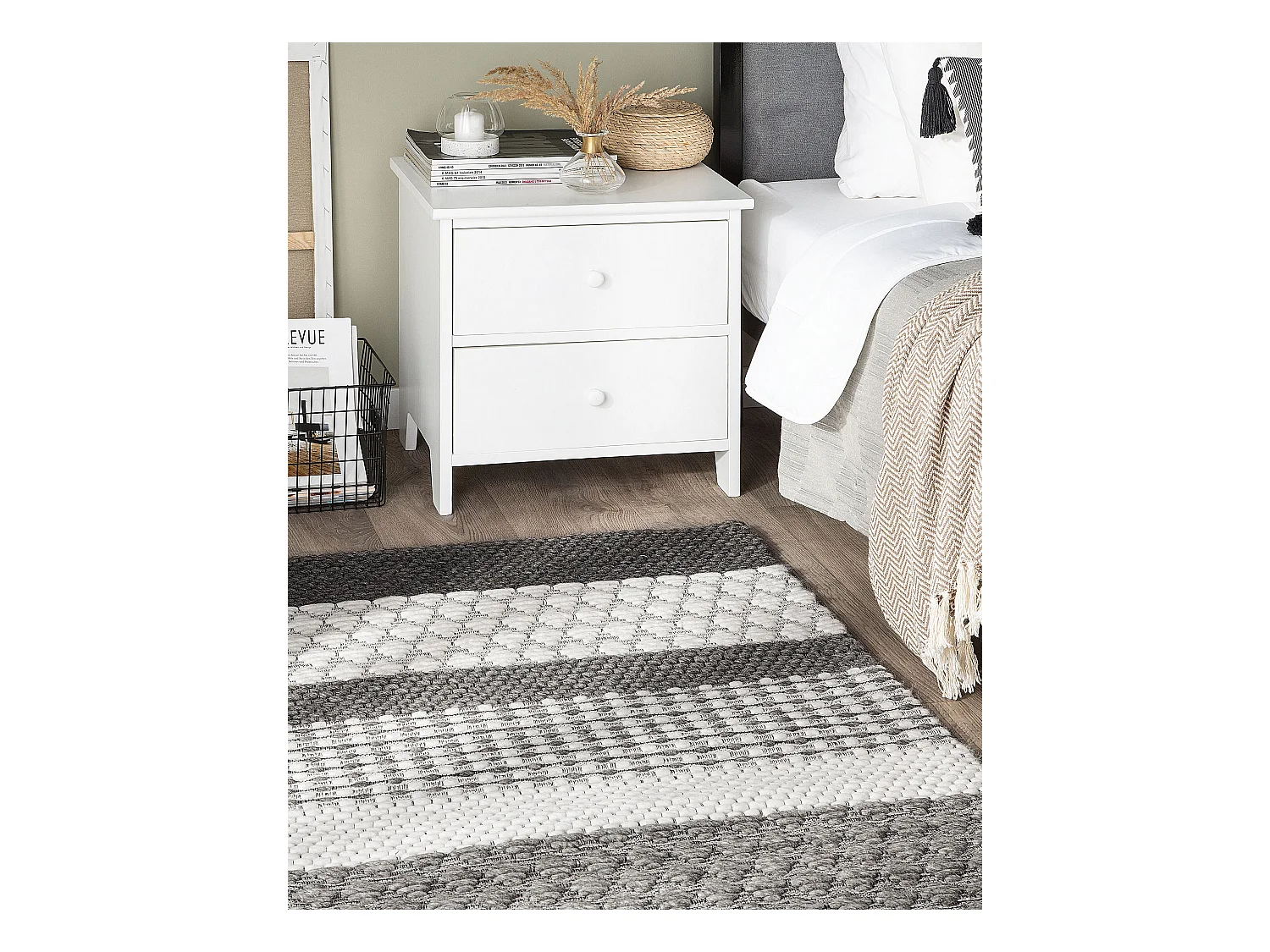 Tapis AKKAYA Gris 80 x 150 cm Laine