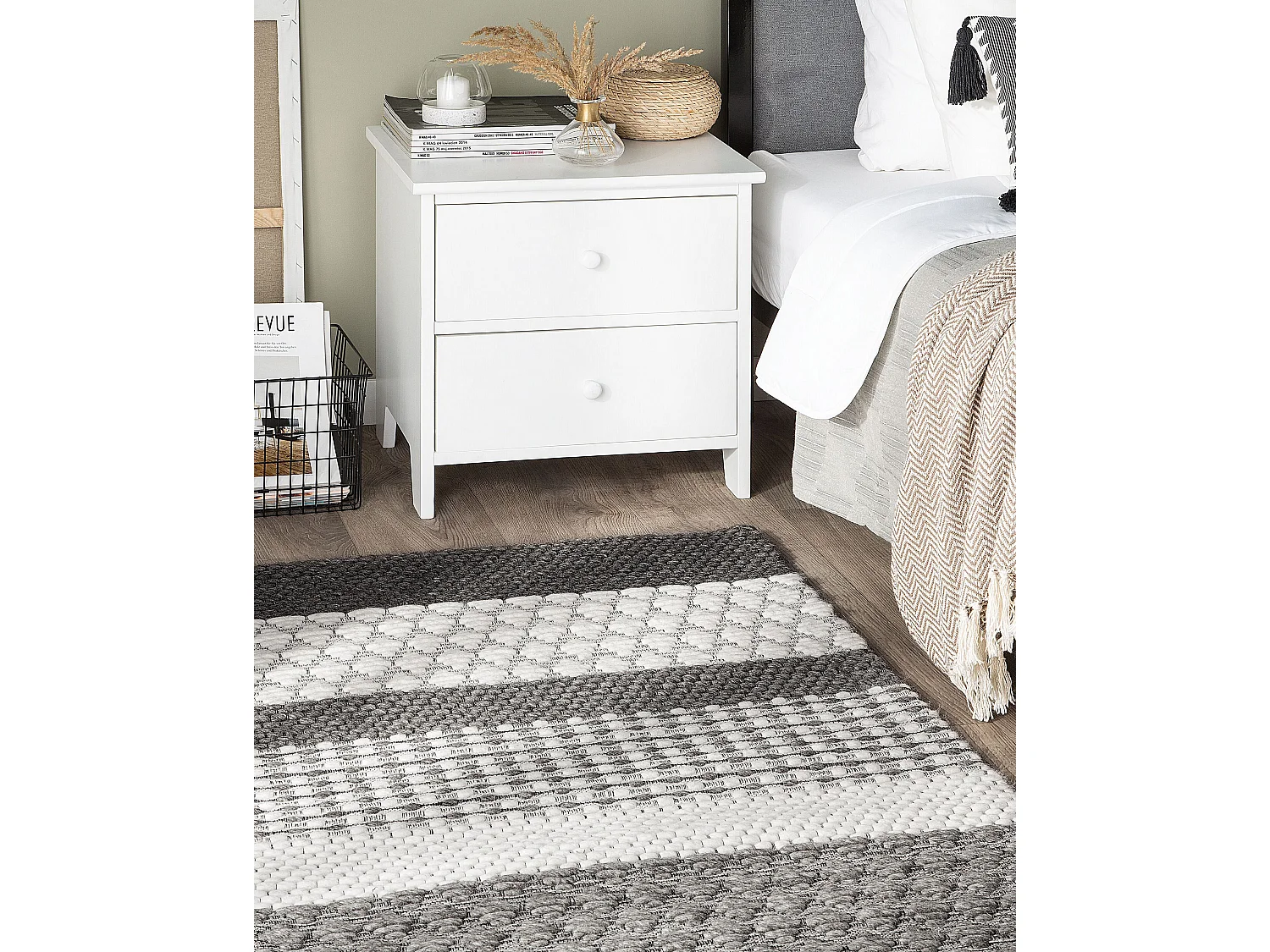 Tapis AKKAYA Gris 80 x 150 cm Laine