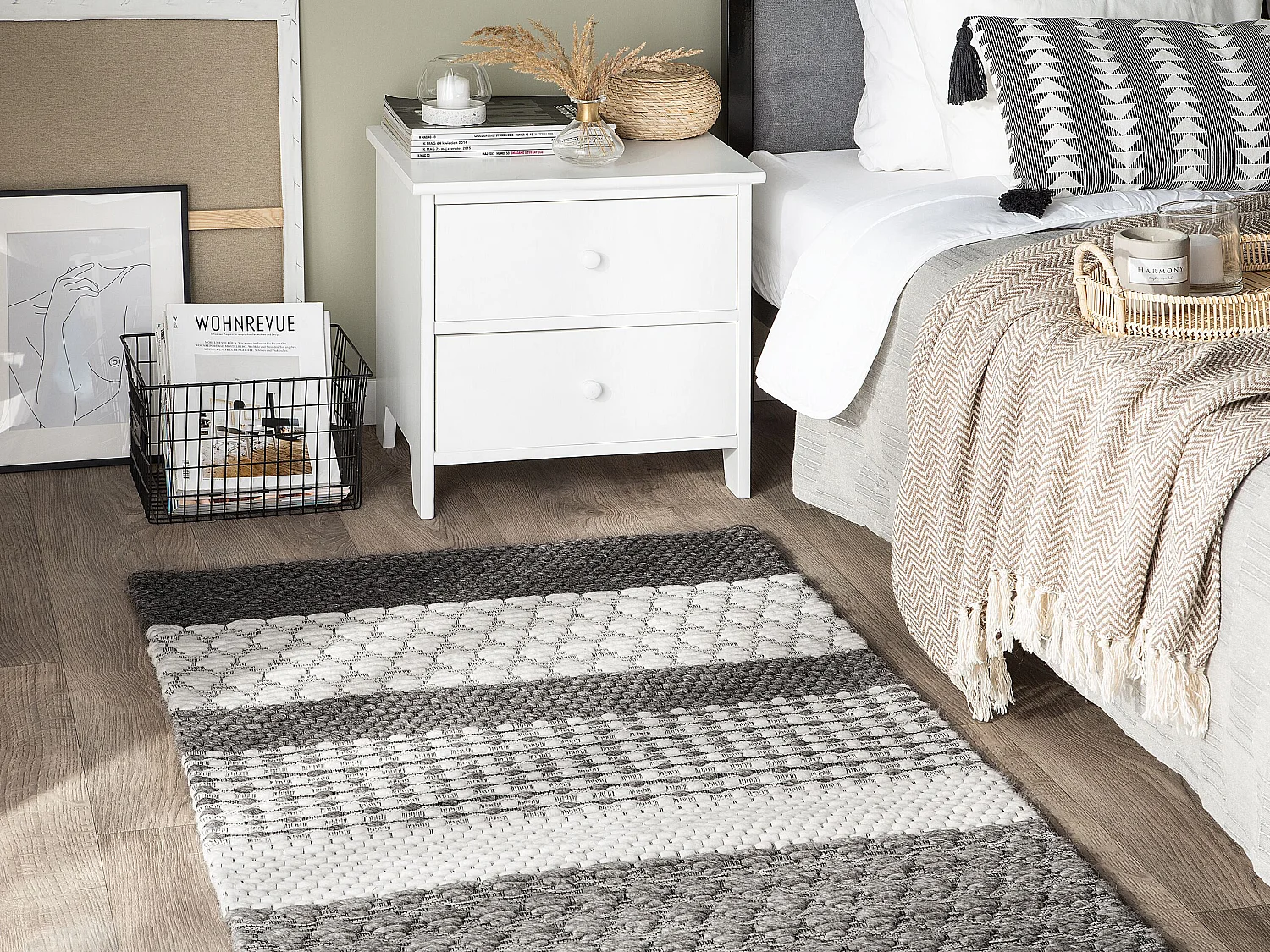 Tapis gris 80 x 150 cm AKKAYA