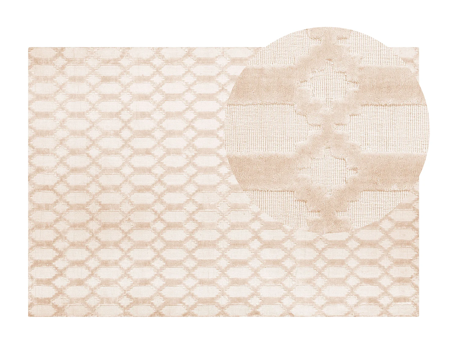 Alfombra de viscosa beige 140 x 200 cm CIZRE