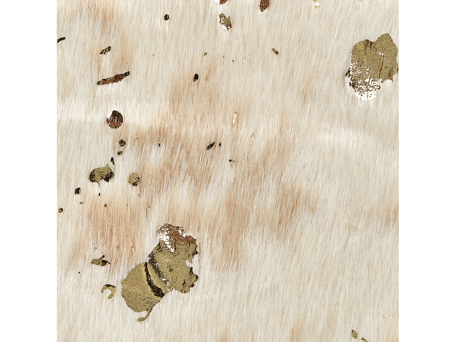 Kunstfell Teppich Kuhmuster beige mit goldenen Sprenkeln 130x170 cm Bogong
