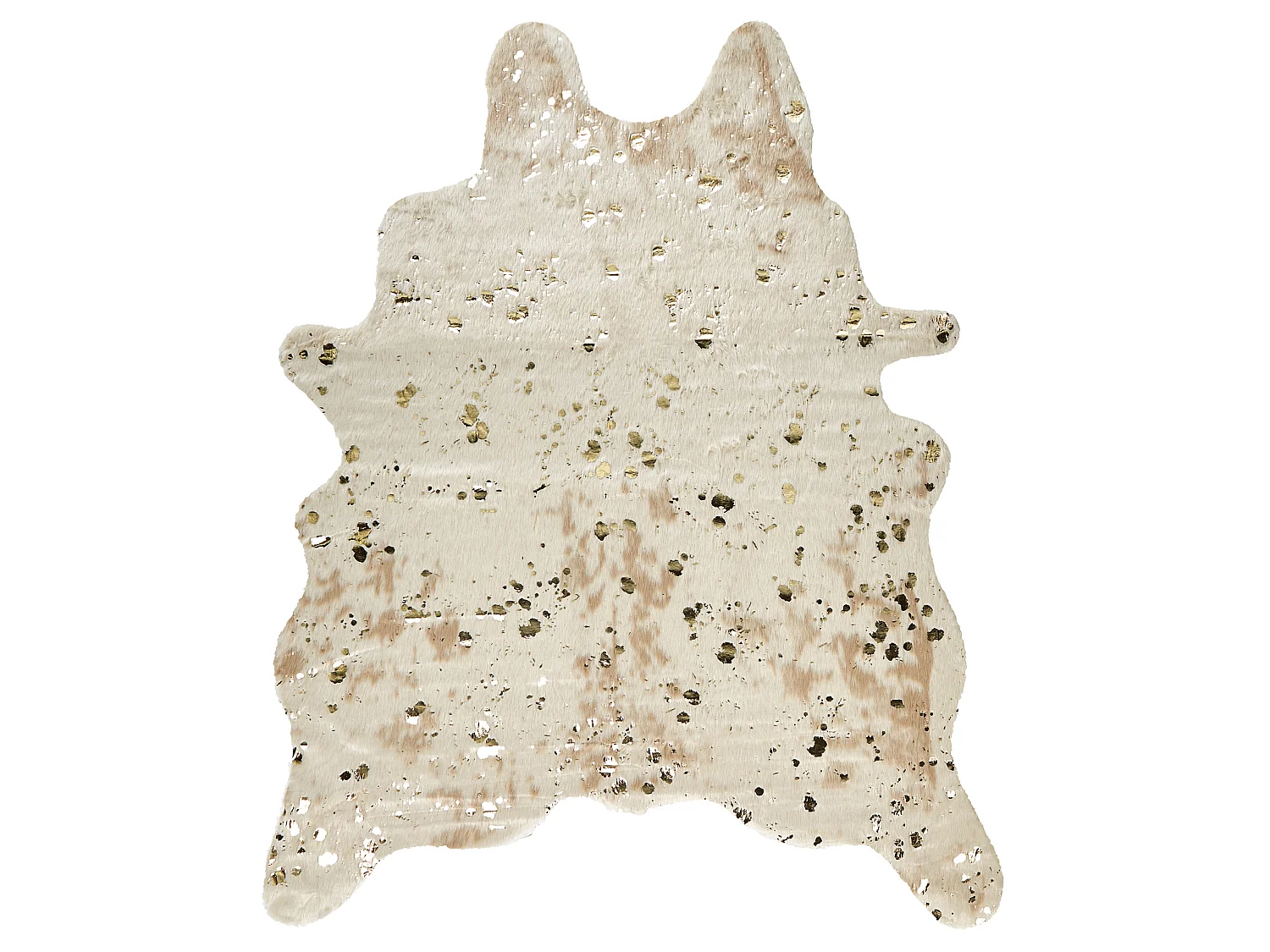 Tapis imitation peau de vache avec taches 130 x 170 cm beige et doré BOGONG