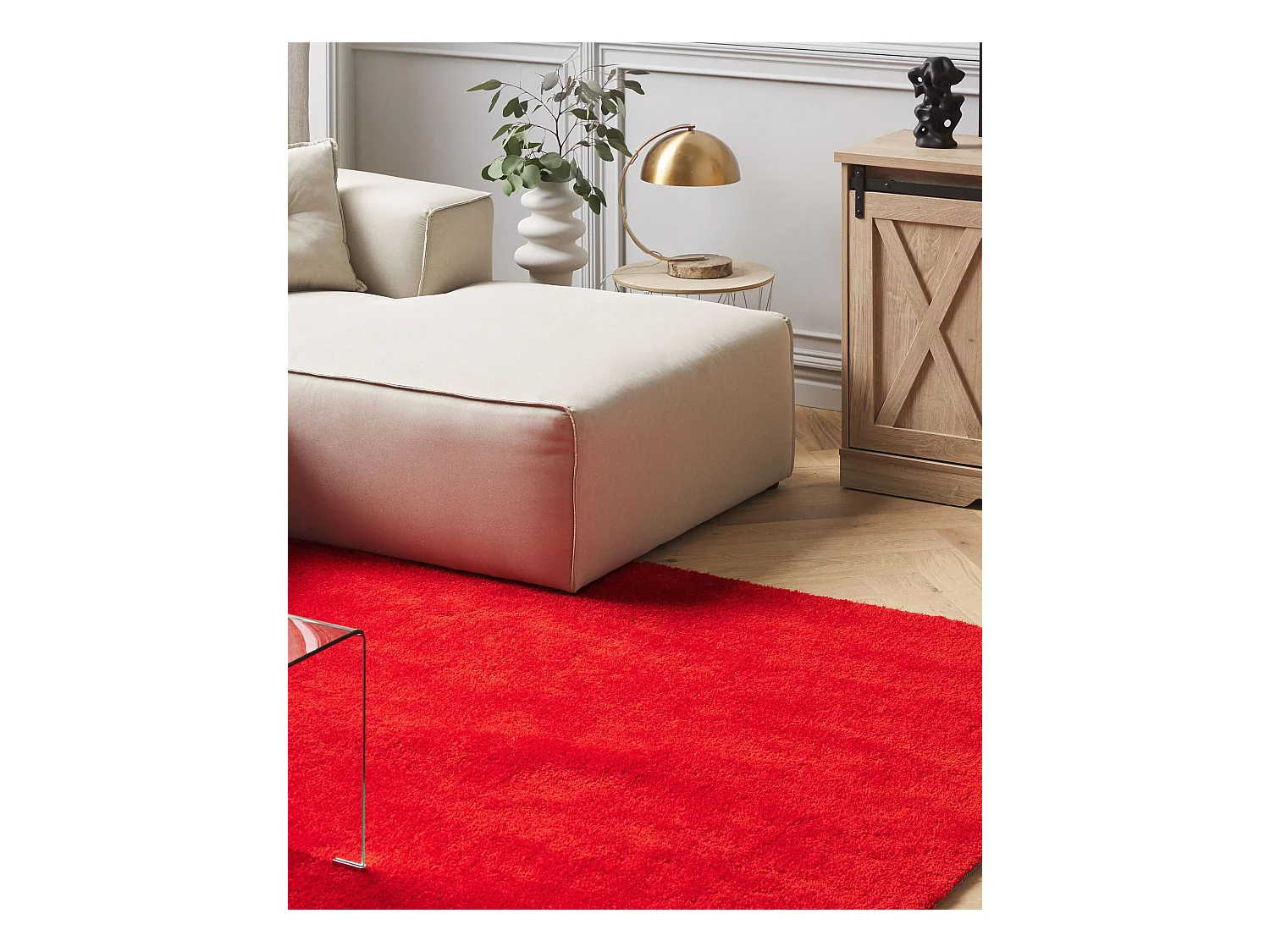 Vloerkleed polyester rood 140 x 200 cm DEMRE