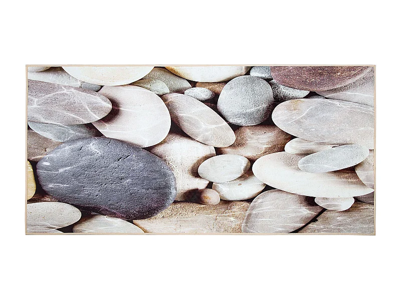 Teppich braun-beige rechteckig Kurzflor Steinoptik 80 x 150 cm Denizli