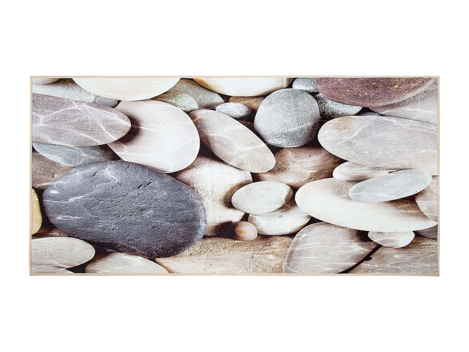 Vloerkleed polyester beige/grijs 80 x 150 cm DENIZLI