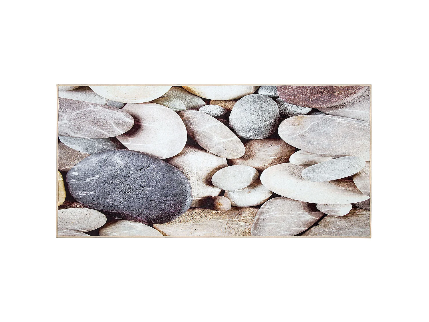Teppich beige Steinoptik 80 x 150 cm Kurzflor DENIZLI