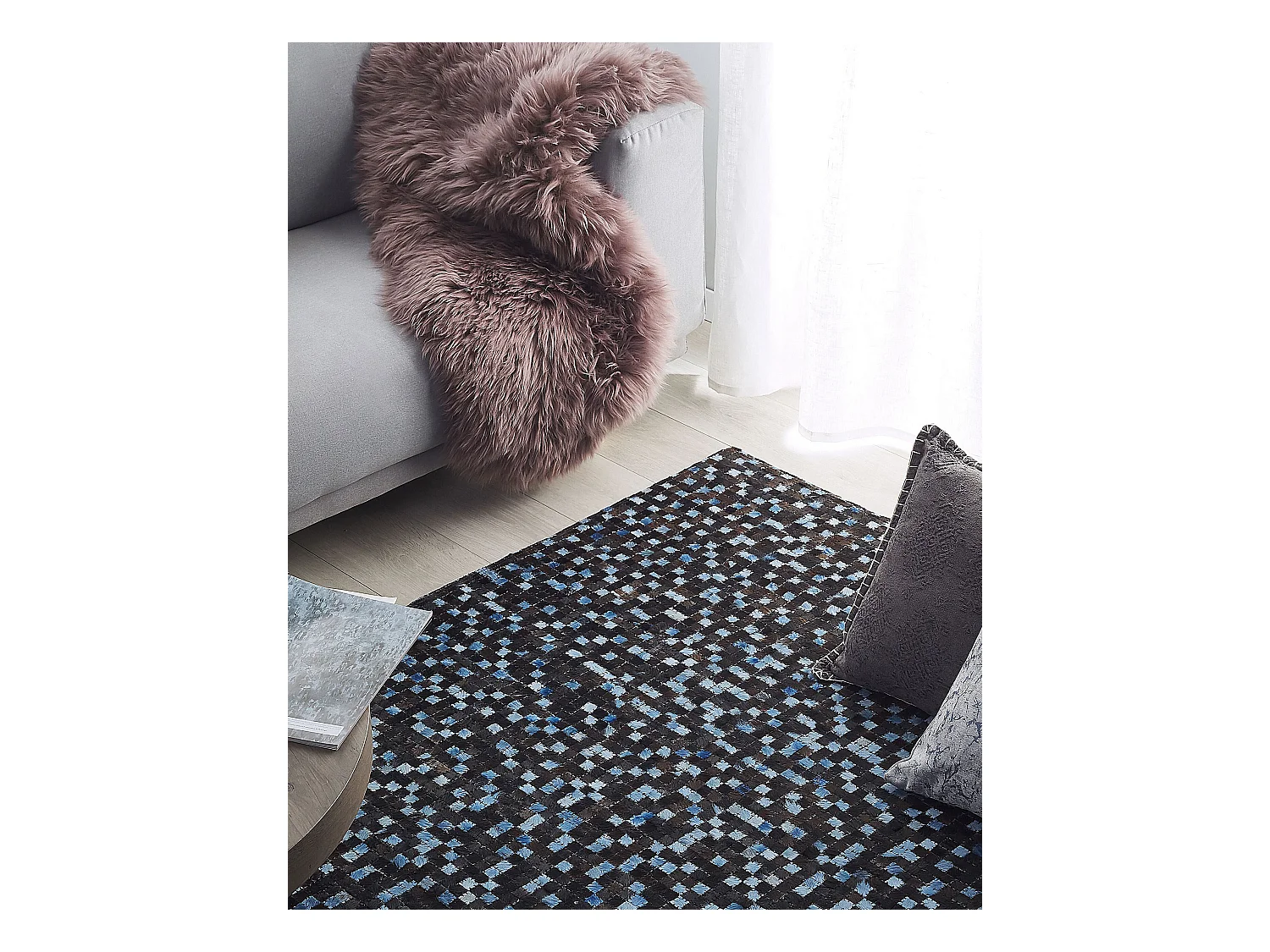 Tapis IKISU Marron foncé 160 x 230 cm Cuir