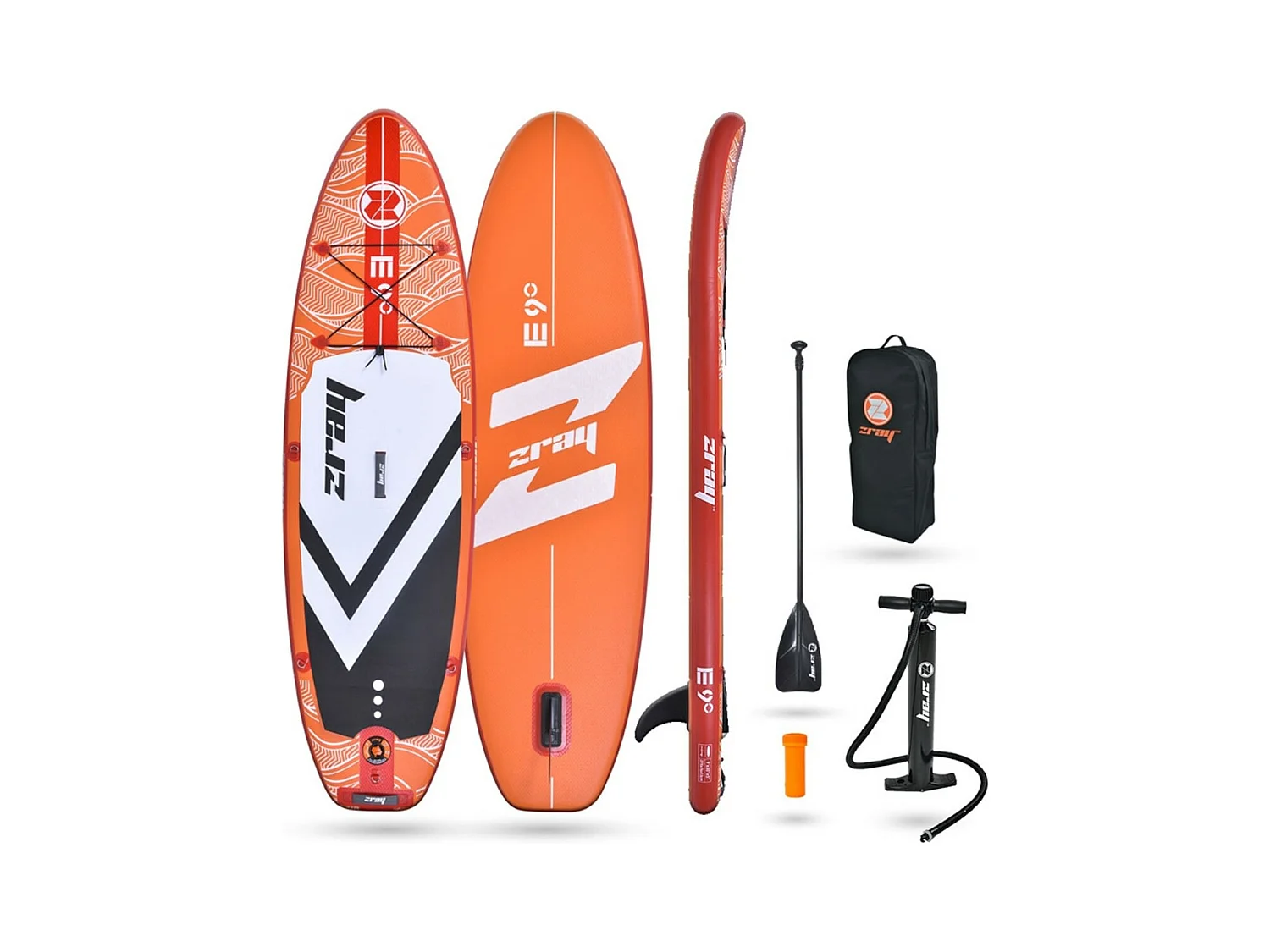 SUP Paddle Aufblasbar Evasion 9' 275x76x13cm (9'x30''x5'') - Max 95kg - Rot Zray - Pack Paddel Pumpe Transporttasche - Max 95kg -194L-