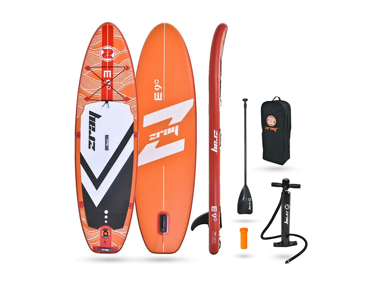 SUP Paddle Aufblasbar Evasion 9' 275x76x13cm (9'x30''x5'') - Max 95kg - Rot Zray - Pack Paddel Pumpe Transporttasche - Max 95kg -194L-