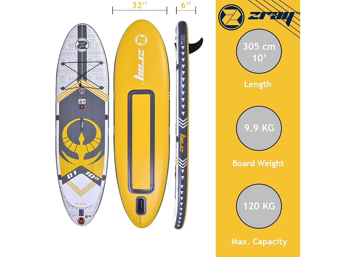 Pagaia SUP gonfiabile Dual 10'Zray - Dropstitch Doppia Camera - Confezione completa Max 130kg - 268l 305x81x15cm(10'x32''x6'')