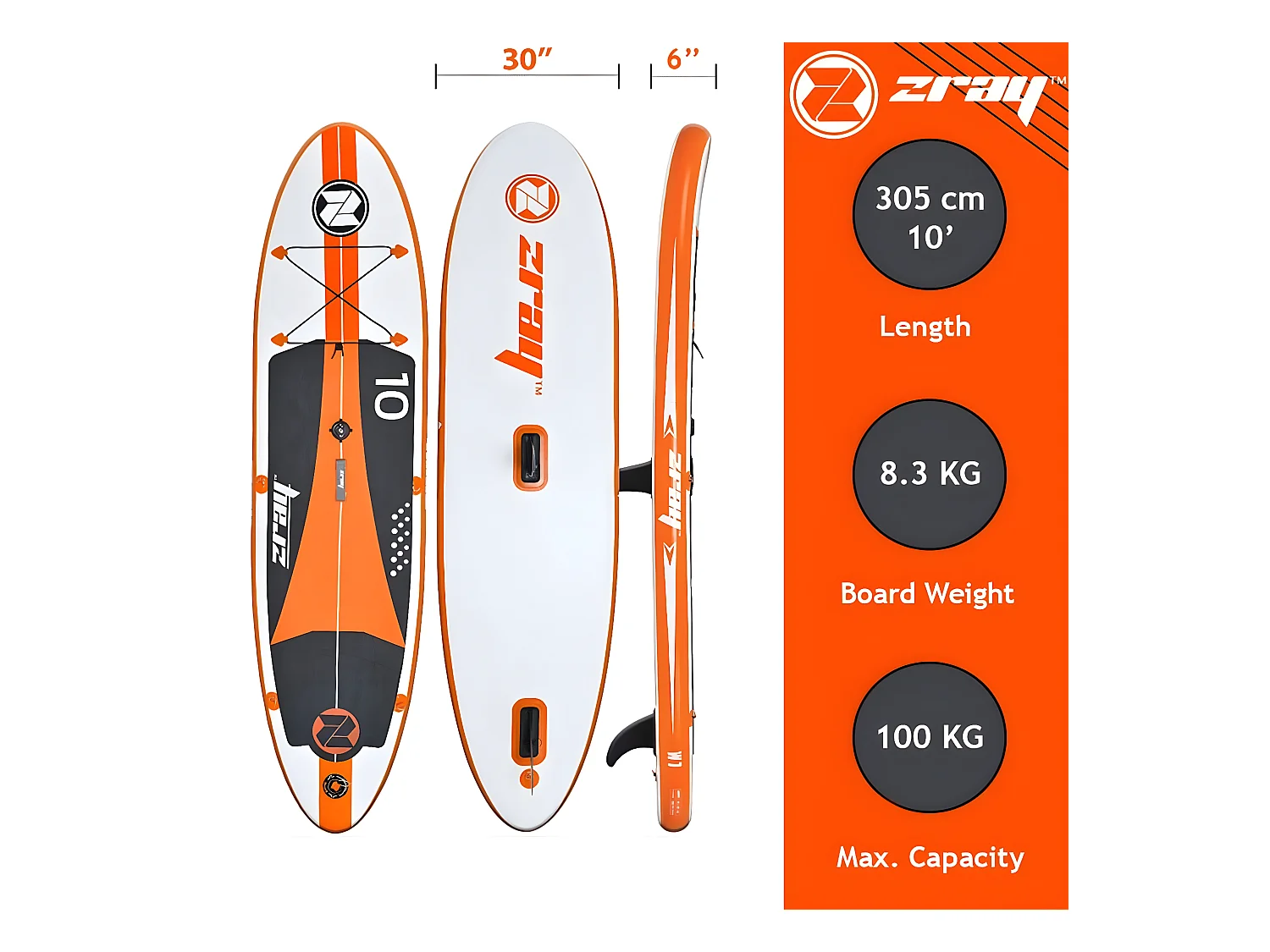 SUP Paddle Gonflable Windsup 10' - Dropstitch Pack complet + voile Transport - Max 100kg - 246l - 305x76x15cm (10'x30''x6'')