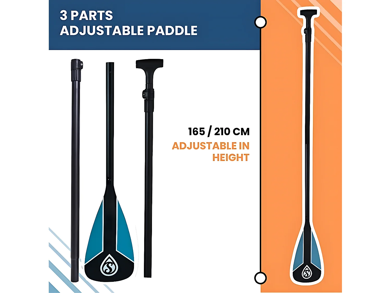 Stand Up Paddle Gonflable Sun Cruise 11'2 Skiffo 340x84x15cm (11'2"x33"x6") - Dropstitch Double Couche Fusionné Pack complet