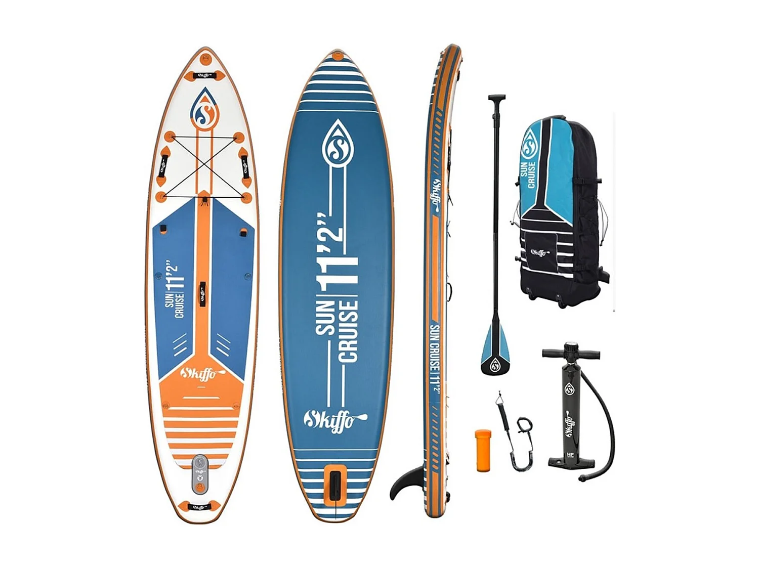 Stand Up Paddle gonfiabile Sun Cruise 11'2 Skiffo 340x84x15cm (11'2 "x33 "x6") - Dropstitch Doppio Strato Fuso Confezione Completa