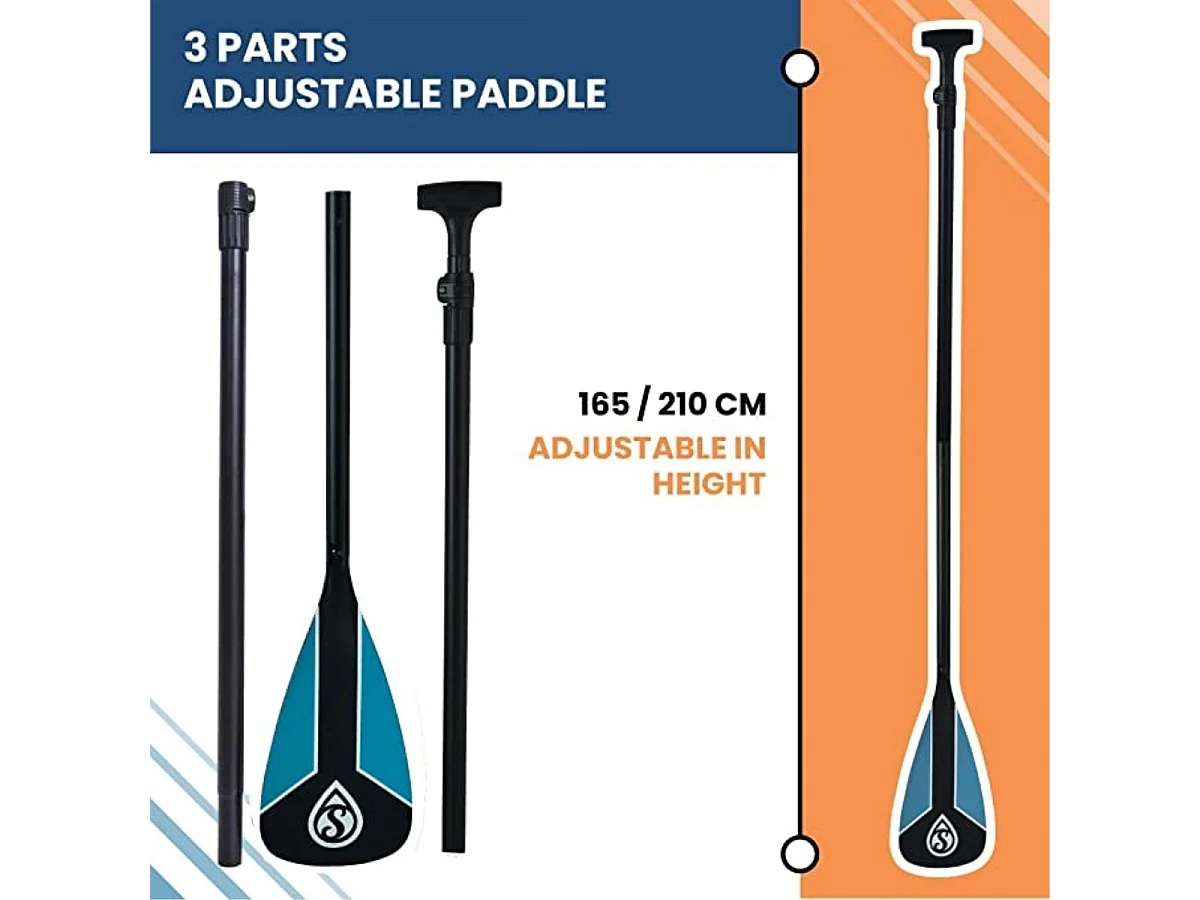 Stand Up Paddle gonfiabile Sun Cruise 11'2 Skiffo 340x84x15cm (11'2 "x33 "x6") - Dropstitch Doppio Strato Fuso Confezione Completa