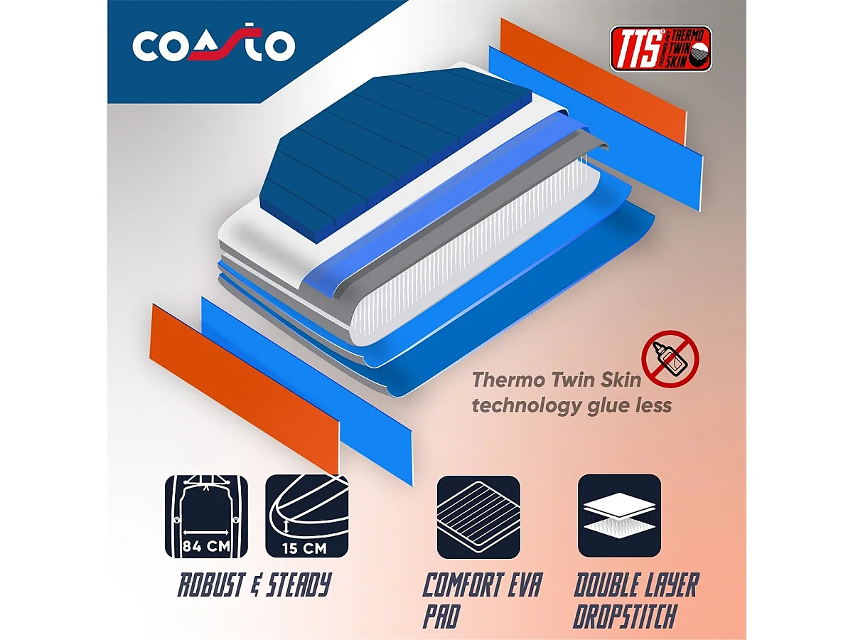 SUP Paddle Inflatable Touring Nautilus Coasto 355x86x15cm (11'8x34 x6) Dropstitch Double Layer Fusion Pack Complete  - Collection 2021