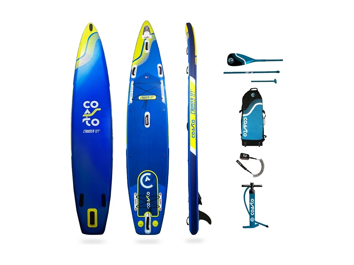 SUP Paddle Inflatable Cruiser 13'1 - 398x78x15cm Dropstitch Double Layer Fused Pack Paddel Leash Pumpe Transporttasche - Collection 2021