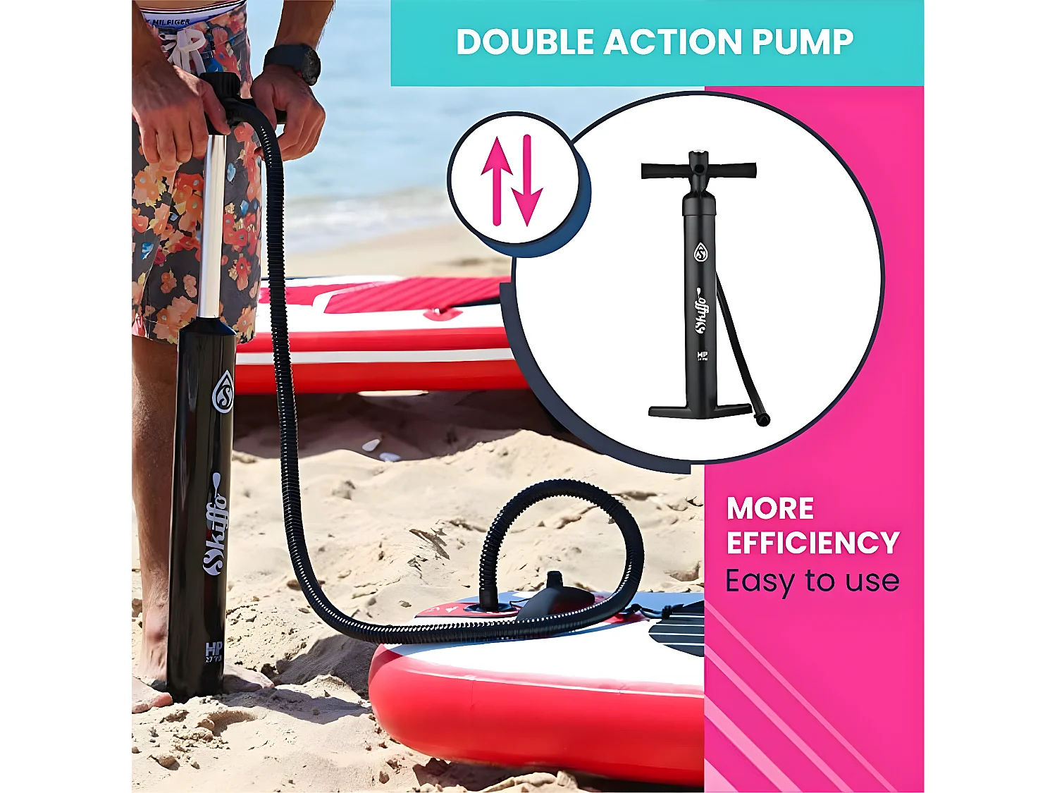 SUP Paddle Gonflable Elle Skiffo 10'4 - 315x79x13cm(10'4"x31"x5") Dropstitch Stringer - Pack complet - Jusqu'à 105kg - 236l