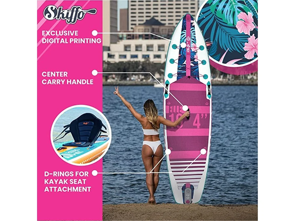 SUP Paddle Gonflable Elle Skiffo 10'4 - 315x79x13cm(10'4"x31"x5") Dropstitch Stringer - Pack complet - Jusqu'à 105kg - 236l