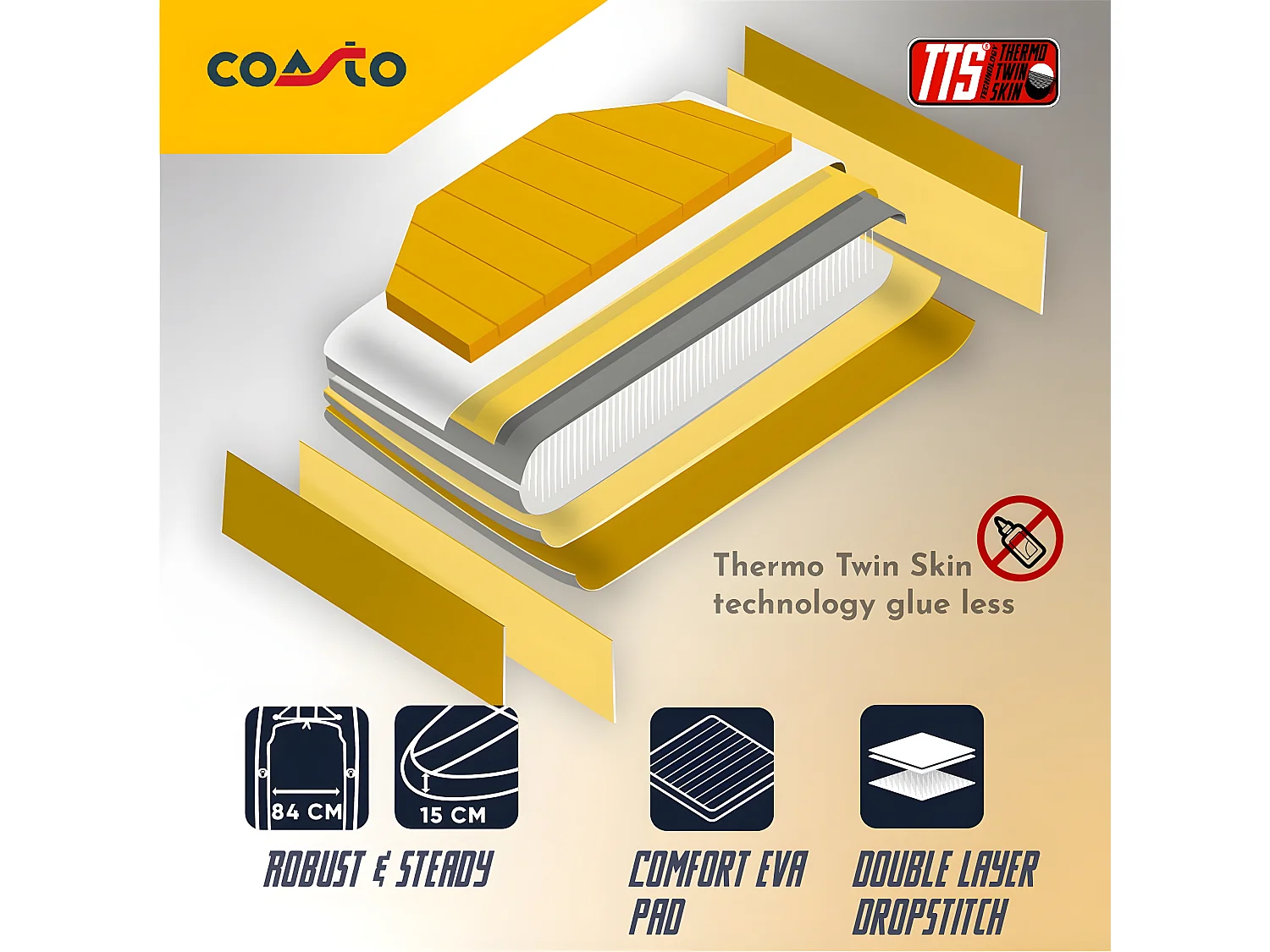 Aufblasbares Sup All-Round Argo 11' - 335x84x15cm Dropstitch Double Layer Fusion - Pack Paddel Leash Pumpe Transporttasche - Collection 2021