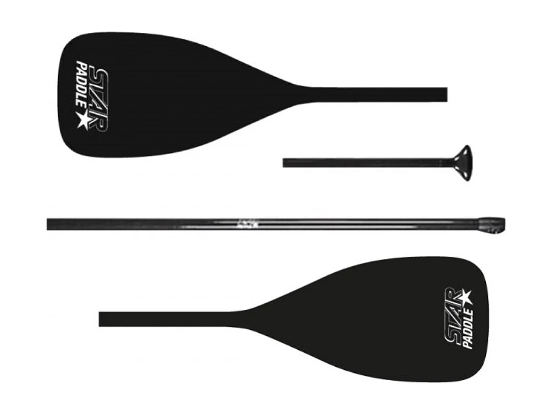 Sup/Kajak Paddel - Fiber - 2in1 Star Paddle STAR PUMP - 4 Sektionen - verstellbar 165 - 215 cm - Fiberglas/Aluminium - 900g