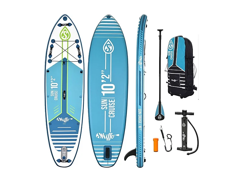 Stand Up Paddle gonfiabile Sun Cruise 10'2 - 310x84x15cm (10"2'x33 "x6") Skiffo - Dropstitch Doppio Strato Fuso Confezione Completa