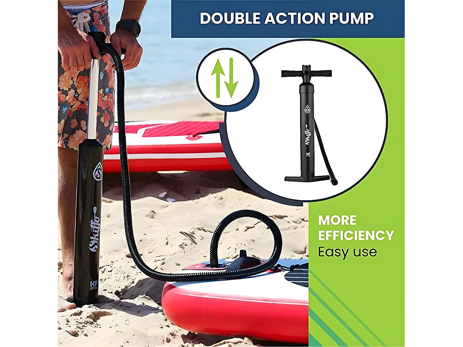 Stand Up Paddle Gonflable Sun Cruise 10'2 - 310x84x15cm (10"2'x33"x6") Skiffo - Dropstitch Double Couche Fusionné Pack complet
