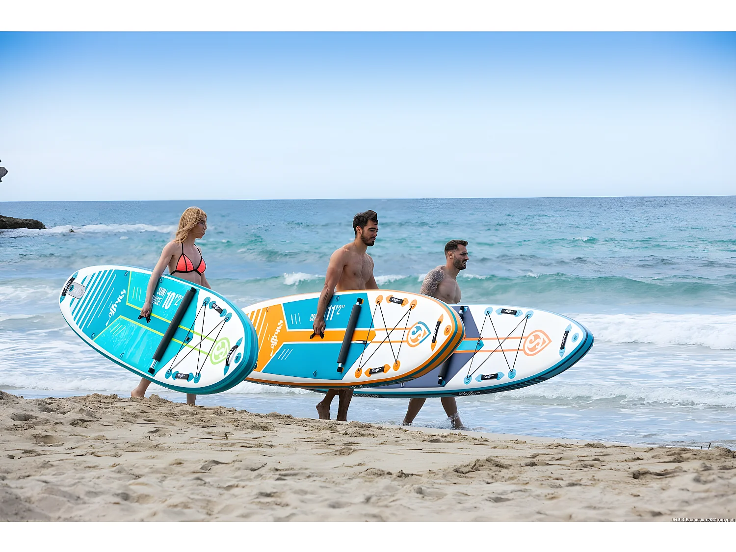 Stand Up Paddle Gonflable Sun Cruise 10'2 - 310x84x15cm (10"2'x33"x6") Skiffo - Dropstitch Double Couche Fusionné Pack complet
