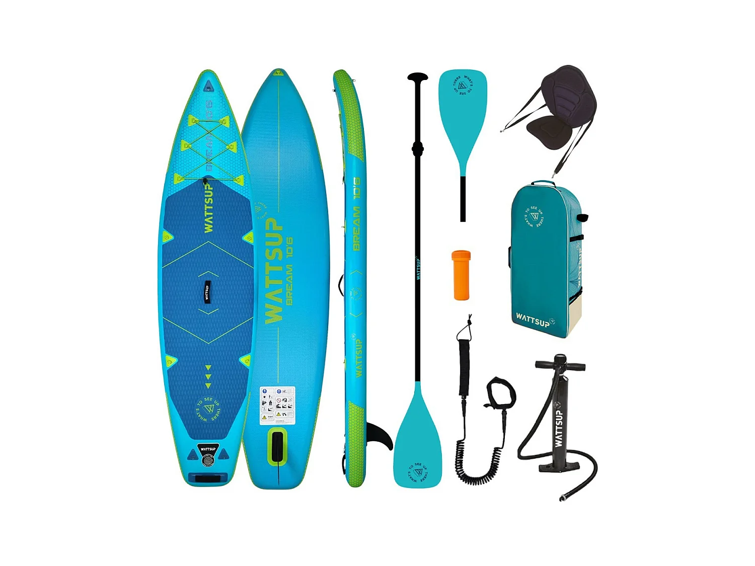 Sup WattSUP Bream 10'6 (Combo Kayak) 320x81x15cm (10'6''x32''x6'') - DropStitch - Rigido e robusto - 125 kg