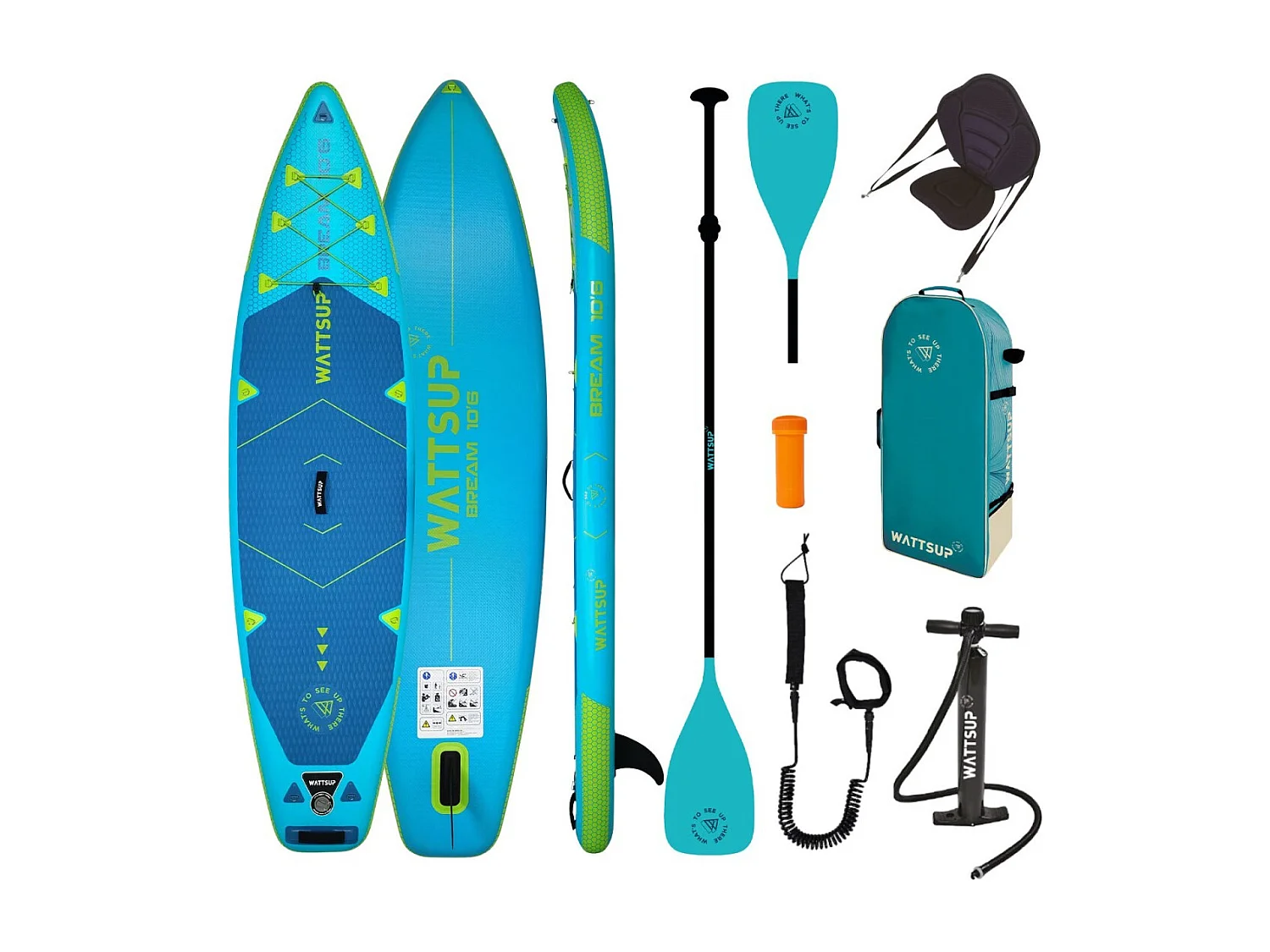 Sup WattSUP Bream 10'6 (Combo Kayak) 320x81x15cm (10'6''x32''x6'') - DropStitch - Rigide et Robuste - 125 kg