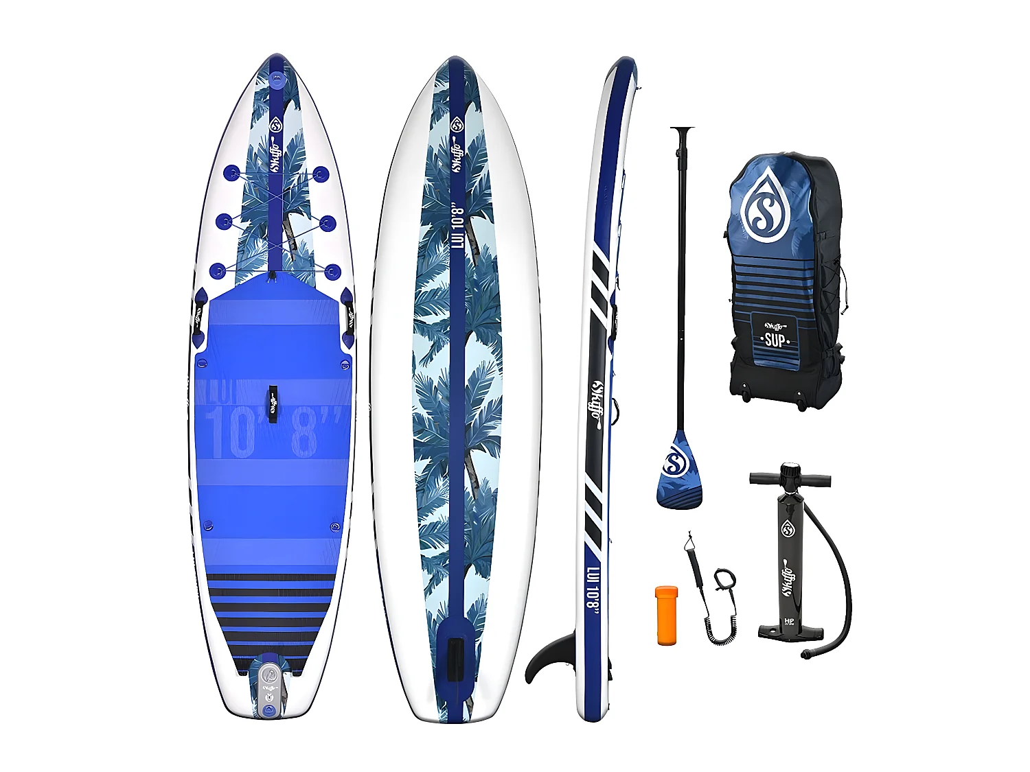 SUP Paddle gonfiabile Lui 10'8 325x84x15cm(10'8x33 "x6") - MAX 120kg - 294L - Skiffo Dropstitch Stringer - Pacchetto completo -