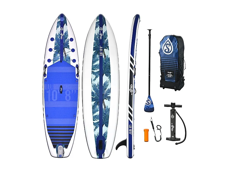 SUP Paddle Aufblasbar Lui 10'8 325x84x15cm(10'8x33 "x6") - MAX 120kg - 294L - Skiffo Dropstitch Stringer - Komplettpaket - -.