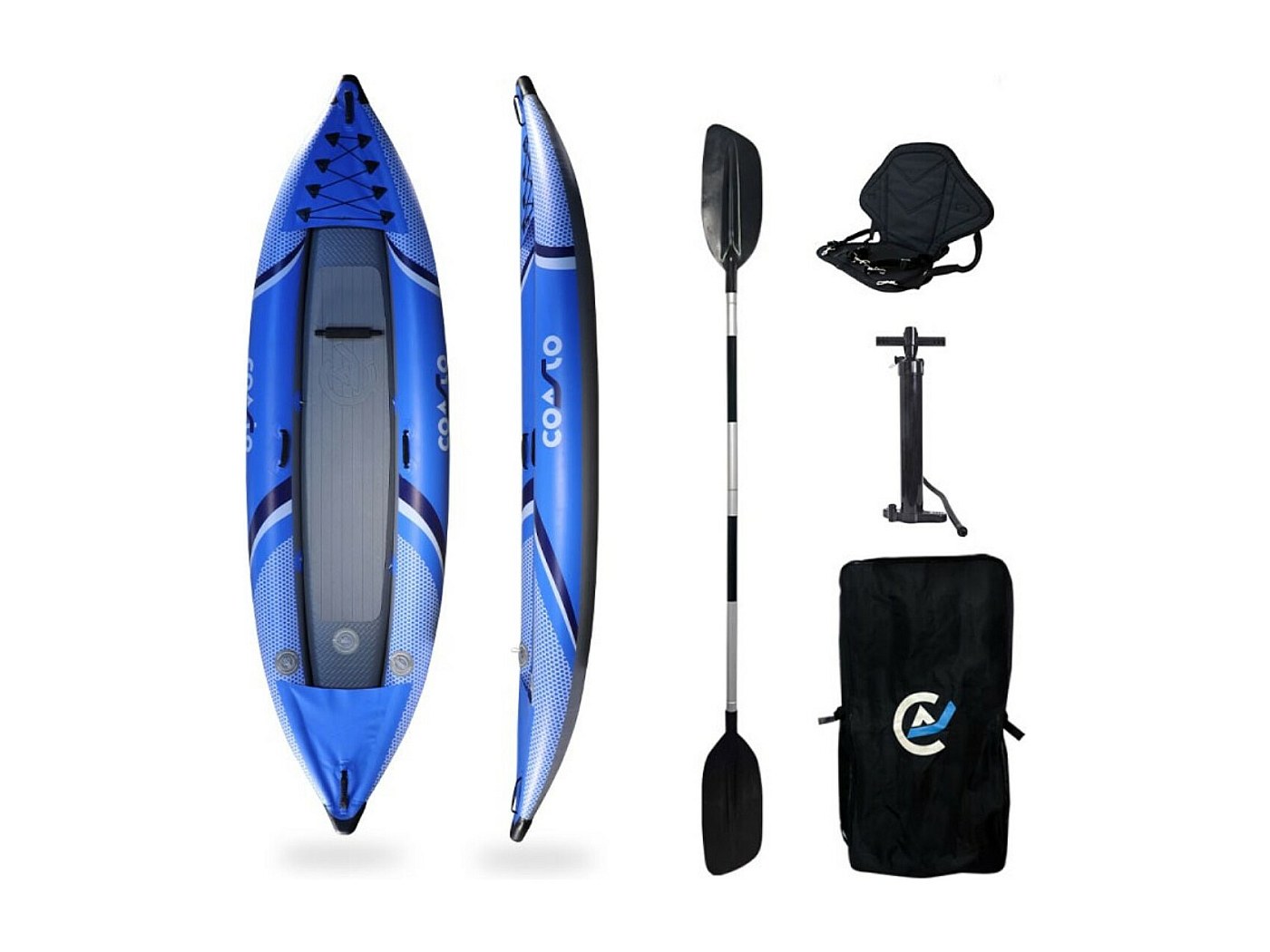 Kayak Gonflable Cruiser X1 Pour 2 Personnes – Pagaie Double – Bateau De Loisir Vert/blanc/bleu
