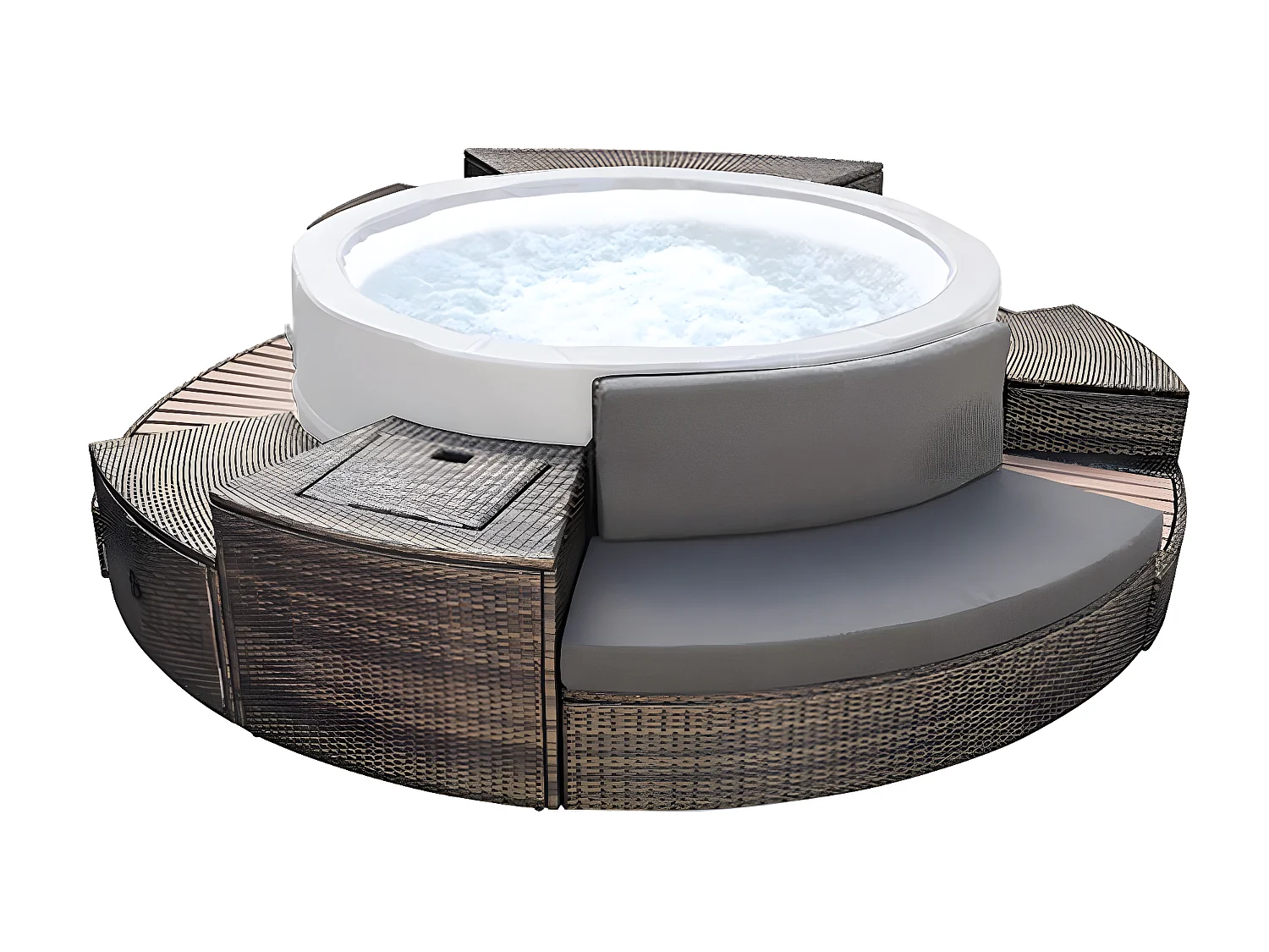 Mueble de diseño para Spa Vita premium Netspa - Diámetro exterior total con mueble 290cm PVC Trenzado  - Juego de 5 módulos