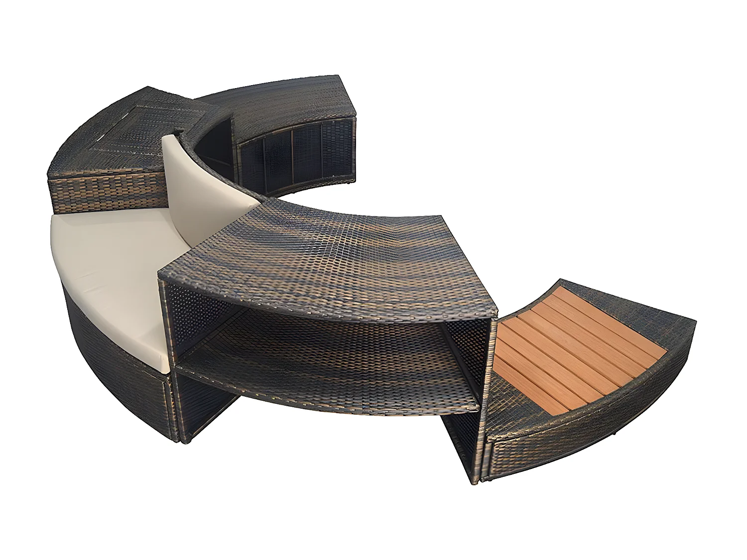 Mobili di design per Spa Vita premium Netspa - Diametro esterno totale con mobili 290cm PVC intrecciato  - Set di 5 moduli