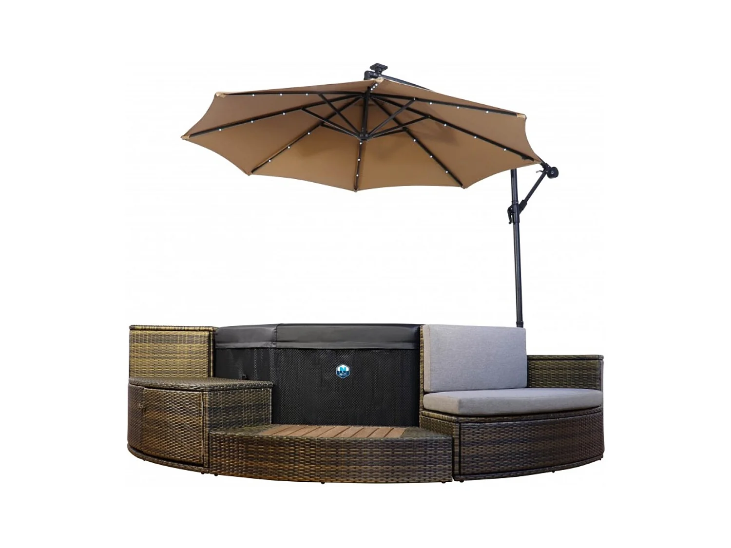 Spa Netspa Octopus Octagonal Semirígido 4+2 Plazas 1000l 193x73cm + Mueble - Calefacción/Filtración Portátil