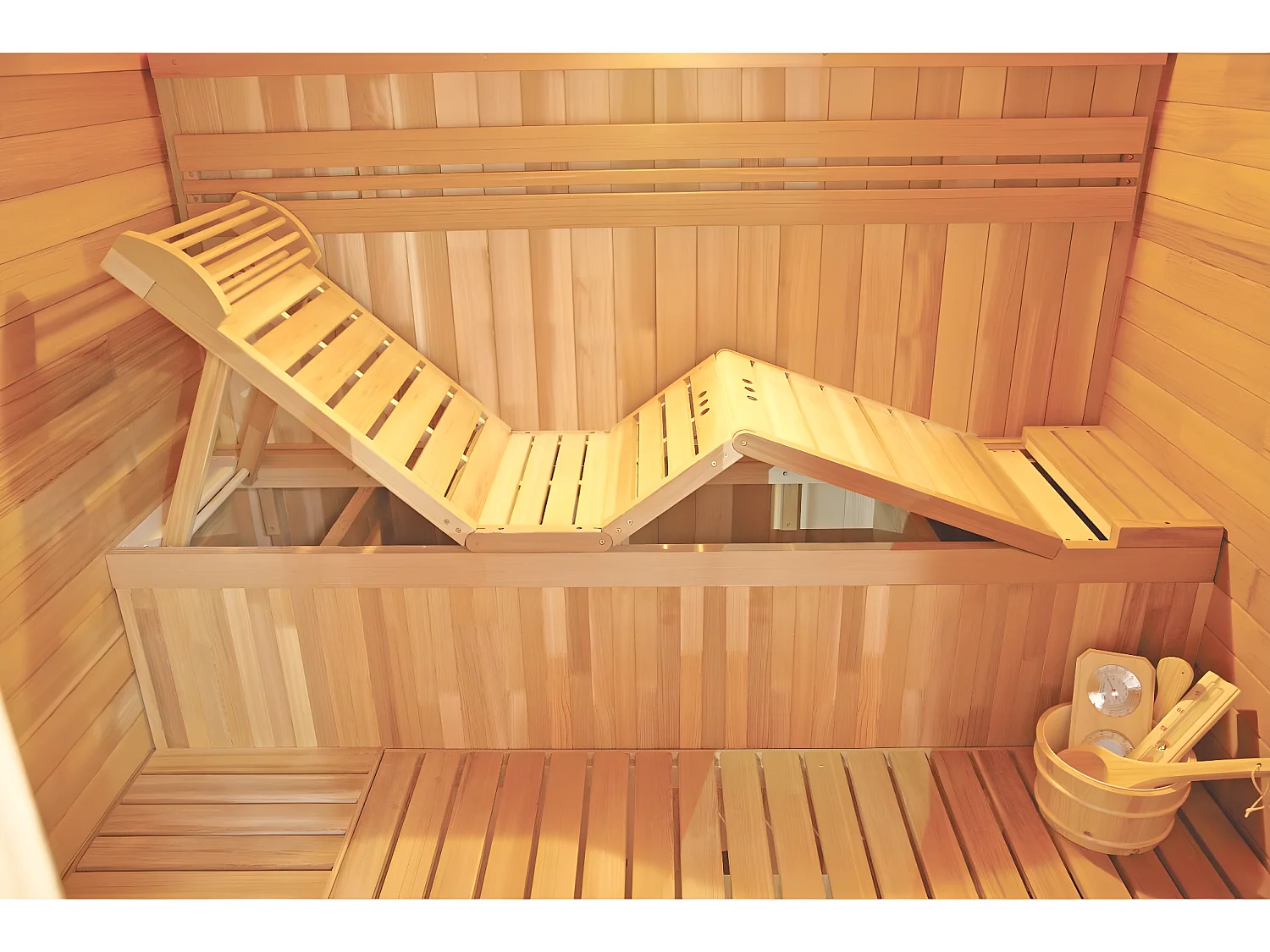 Sauna Gaïa Nova Holl's Dampf 205x205x220 cm - 6 bis 8 kW (nicht im Lieferumfang enthalten) - Fichte 6 Plätze - Nova - Fichte